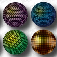 Three-dimensional spherical design material
