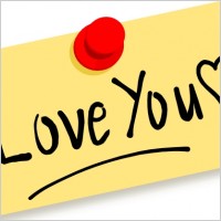 Thumbtack Note Love You clip art
