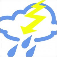Thunder Storms Weather Symbol clip art