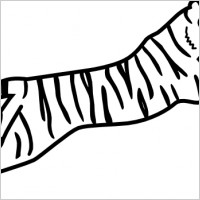 Tiger Jumping Outline clip art
