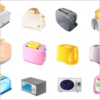 toaster microwave rice cooker vector