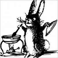 Tom A Cooking Rabbit clip art