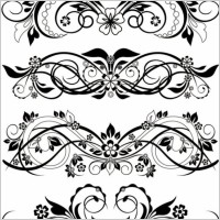 traditional black and white pattern vector