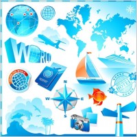 travel and tourism elements of vector 1