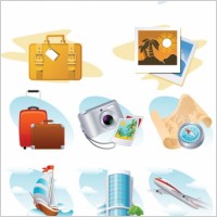 travel theme icon vector
