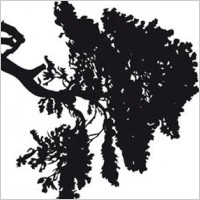 Tree and dog vector
