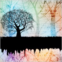 tree silhouette background 01 vector
