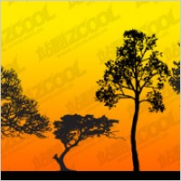 tree silhouettes vector material
