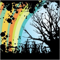 Trees floral Vector Swirls 