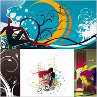 trend pattern and female silhouette vector