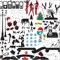 trend silhouette vector element set