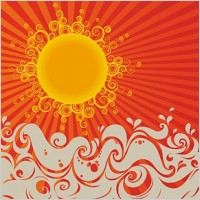 trend sunset element vector