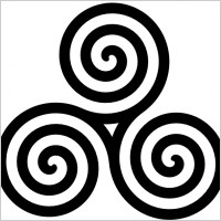Triple Spiral Symbol Filled clip art