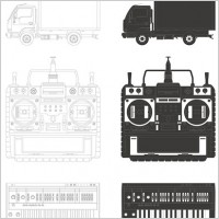 trucks video recorder keyboard vector