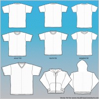T-Shirts Mock-Up Templates with Grid