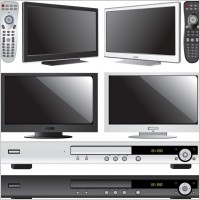 tv and dvd player vector