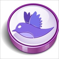 Twitter bird sign purple