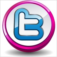 Twitter round pink