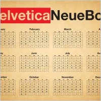 Typographic Desk Calendar - Helvetica Neue