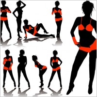 underwear model silhouette vector