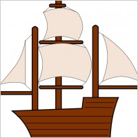 Unfurled Sailing Ship clip art