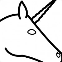Unicorn Head Profile clip art