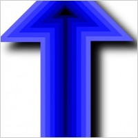 Up Arrow Deep Blue Black clip art