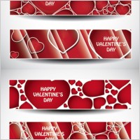 valentine day banner vector heart