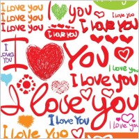 valentine day clip art handpainted english fonts