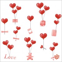 valentine day heartshaped balloons element vector