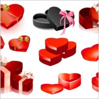 valentine day heartshaped gift box vector