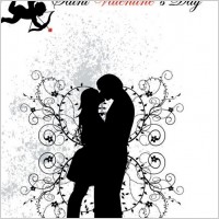 Valentine day peole in love BW
