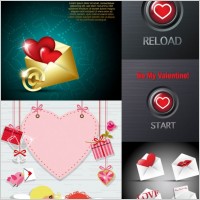 valentine day romantic elements vector