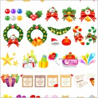 variety christmas gift cartoon vector elements and