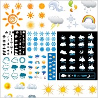 variety of changes in the weather icon vector