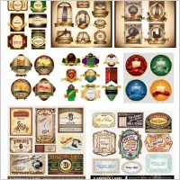 variety of european label vector