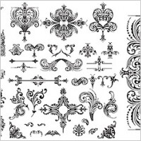 Variety of practical European-style lace pattern vector material