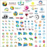 variety of threedimensional icon vector