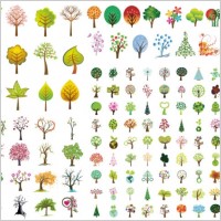 variety of trees vector