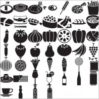various elements of vector silhouette food category 59 elements