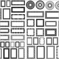 various elements of vector silhouette lace border 55 elements