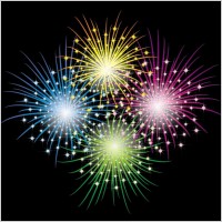 vector 3 brilliant fireworks fireworks