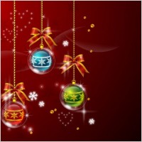 vector 4 christmas ball hanging