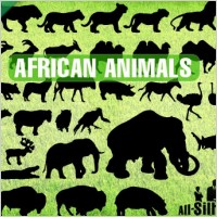 Vector African Animals Silhouettes