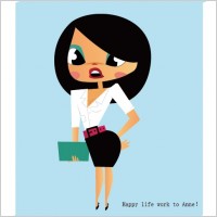 vector cartoon female workplace