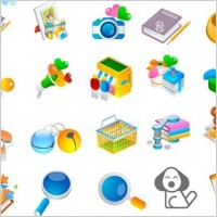 Vector Cartoon Style Icon Set