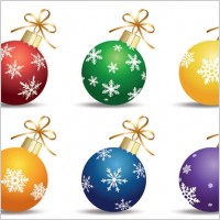vector christmas ball hanging