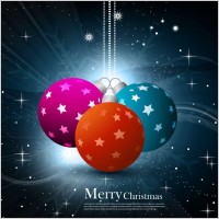 vector christmas ball hanging