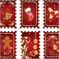 vector christmas stamps