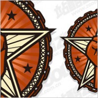 Vector circular logo fist star material